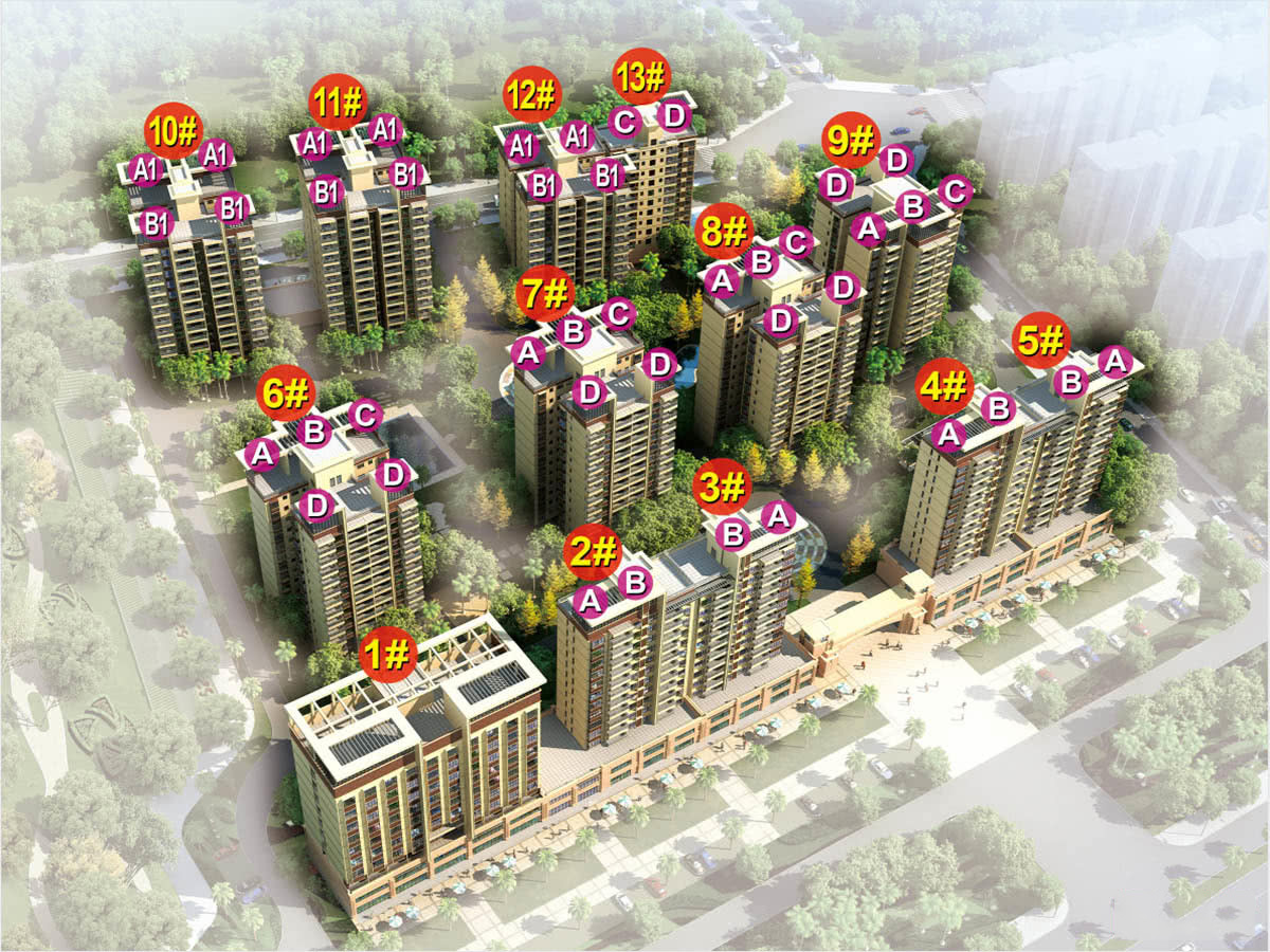 港岛花园楼栋分布图