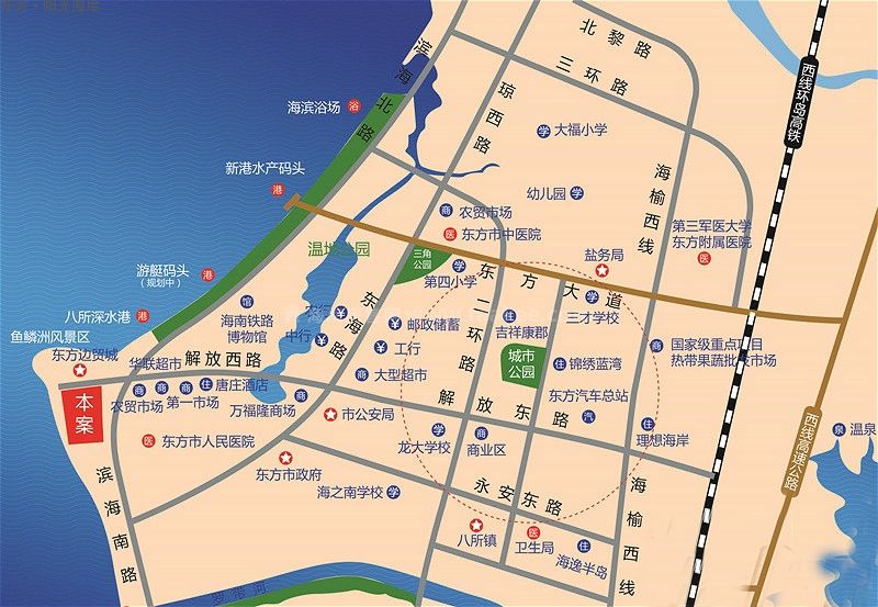东方阳光海岸区位图
